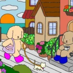 passeando com o gatinho – Desenho Colorido Online
