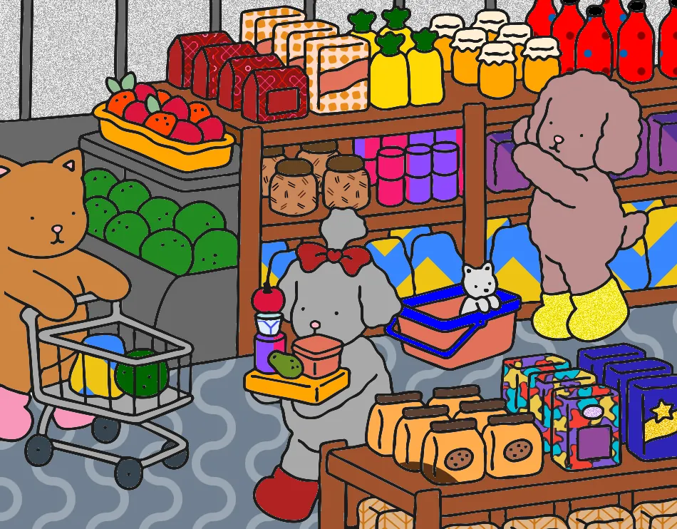 Passeio no supermercado – Desenho Colorido Online - Imagem Destacada