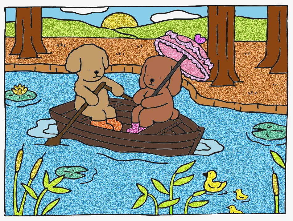 Passeio romântico – Desenho Colorido Online - Imagem Destacada