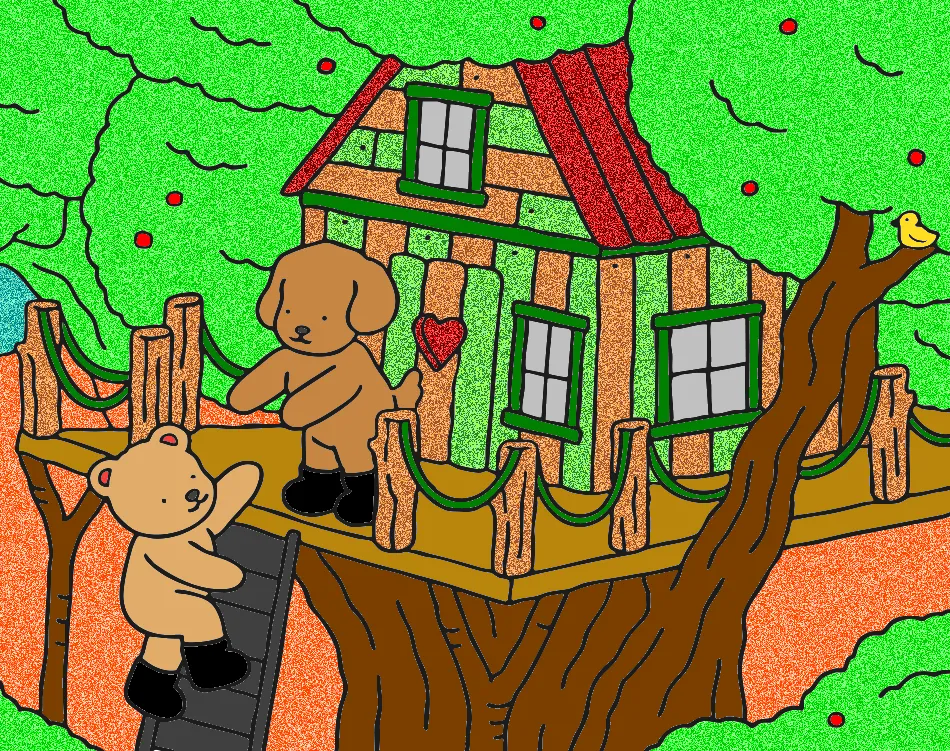 pawlla casinha na arvore – Desenho Colorido Online - Imagem Destacada
