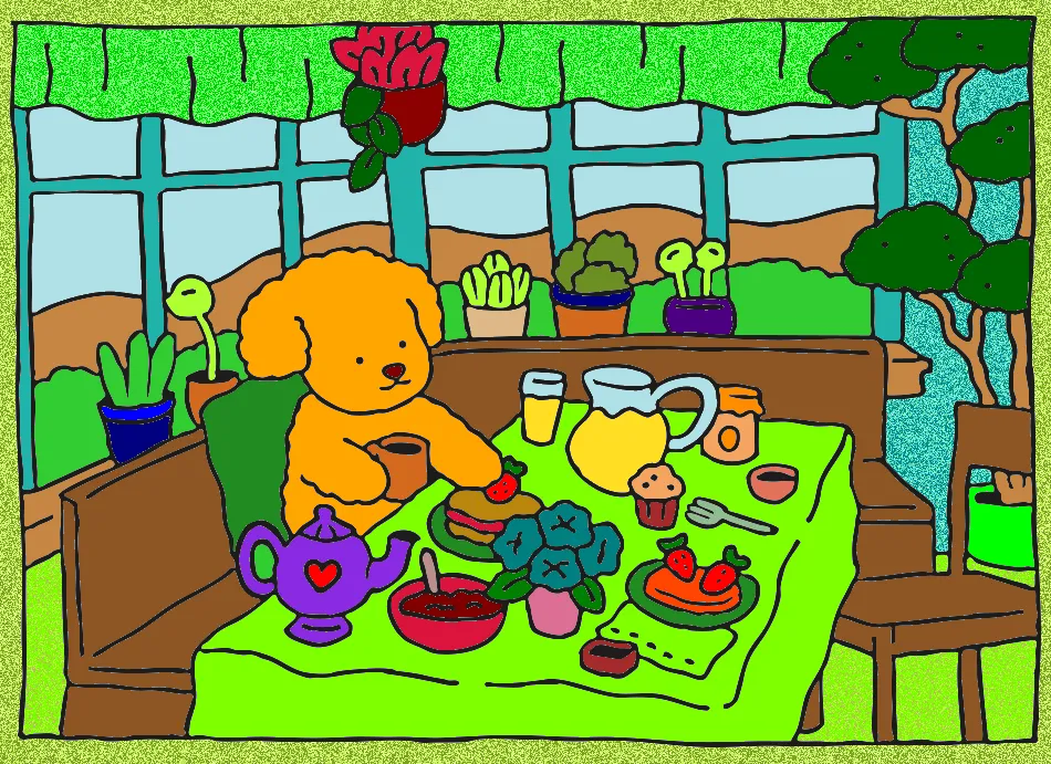 pawlla tarde do lanchinho – Desenho Colorido Online - Imagem Destacada