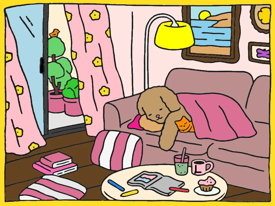PINK ROOM – Desenho Colorido Online - Imagem Destacada