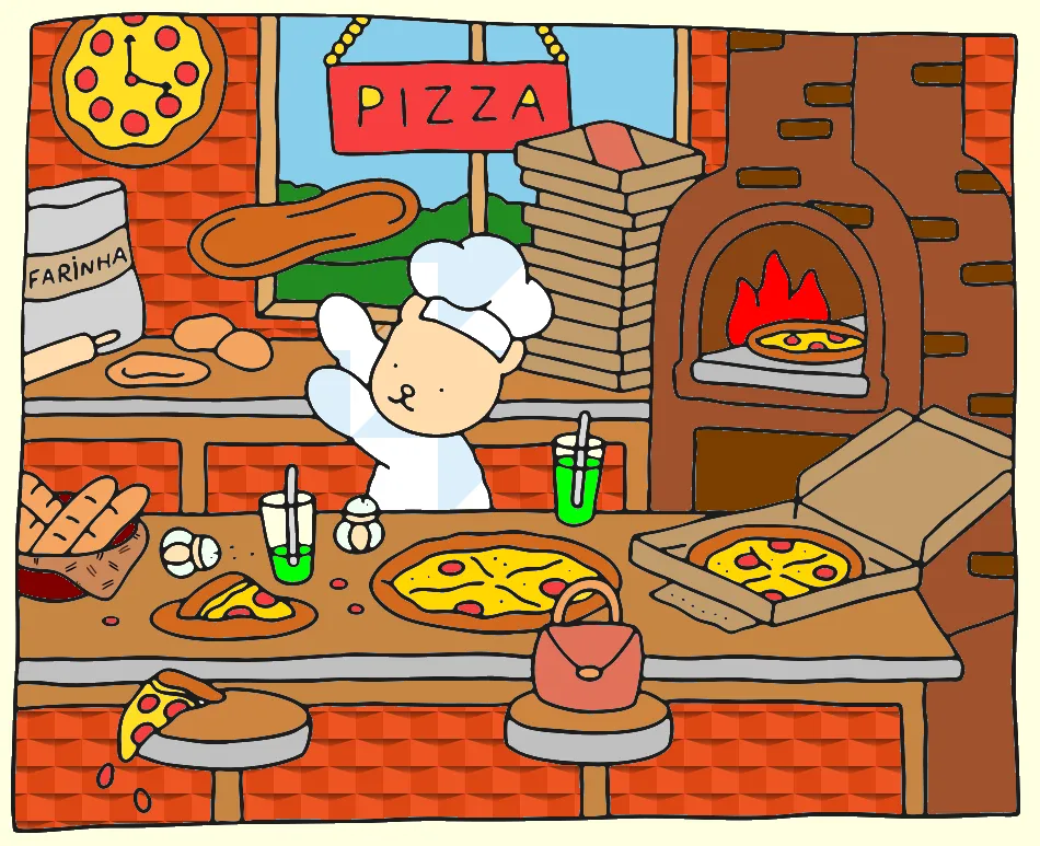 Pizzaiola – Desenho Colorido Online - Imagem Destacada