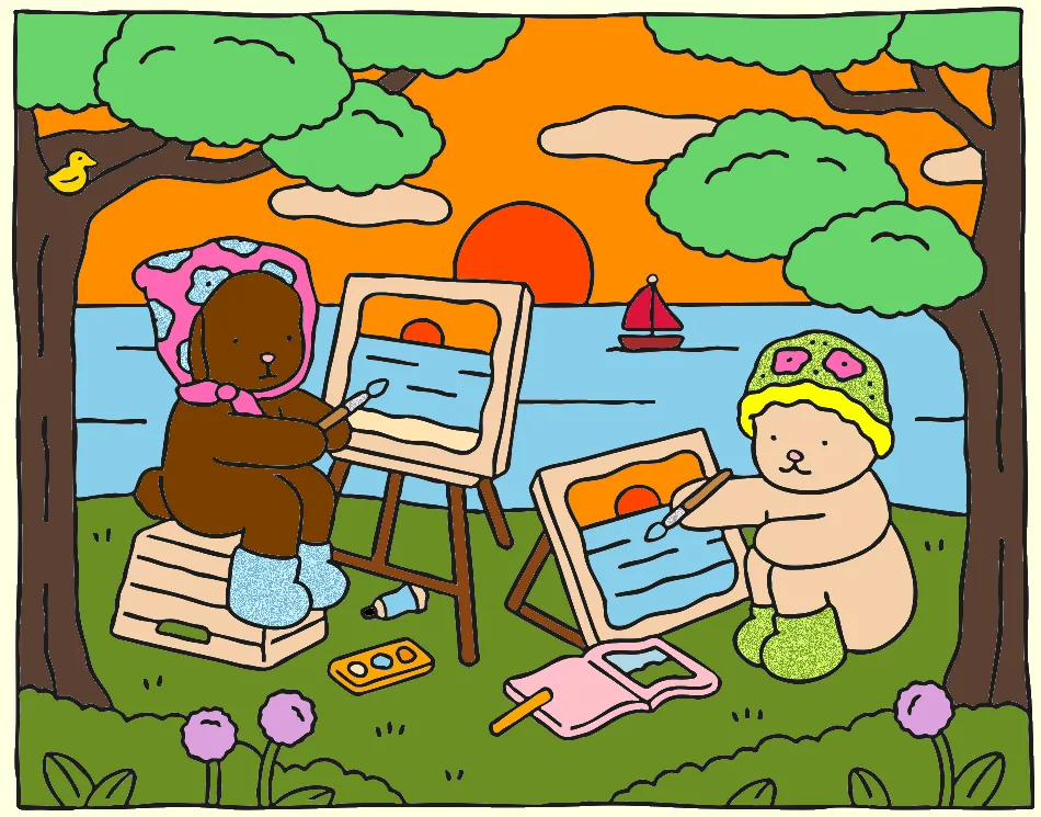 por do sol – Desenho Colorido Online - Imagem Destacada