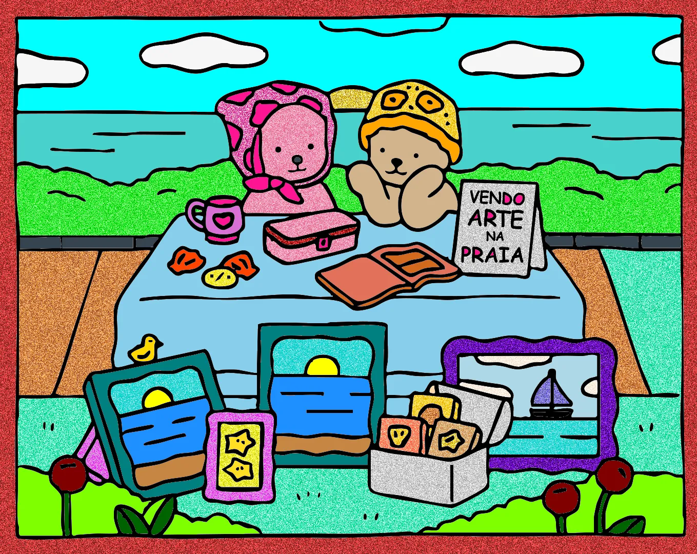 PRAIA – Desenho Colorido Online - Imagem Destacada