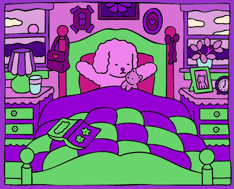 roxo com verde ombina – Desenho Colorido Online - Imagem Destacada