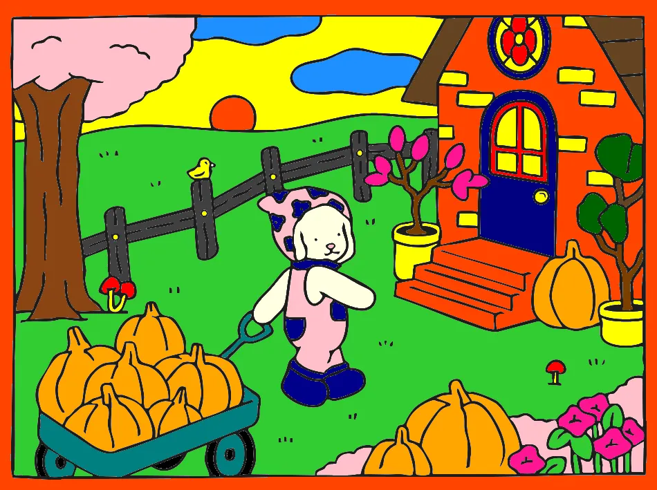 Tarde feliz – Desenho Colorido Online - Imagem Destacada