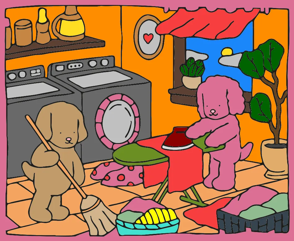 Tarefas Doméstica – Desenho Colorido Online - Imagem Destacada