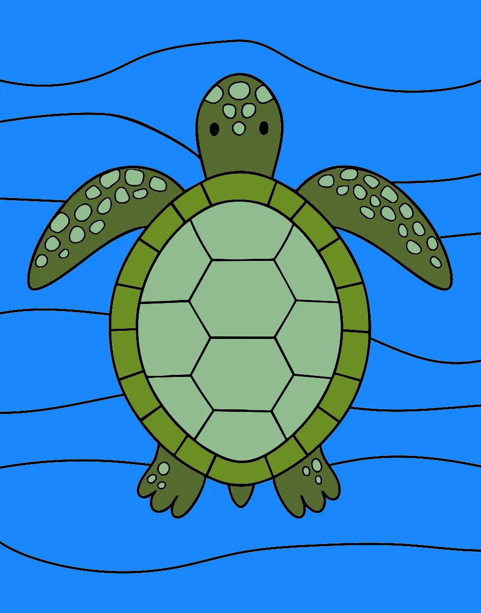 Tartaruga Marinha – Desenho Colorido Online - Imagem Destacada