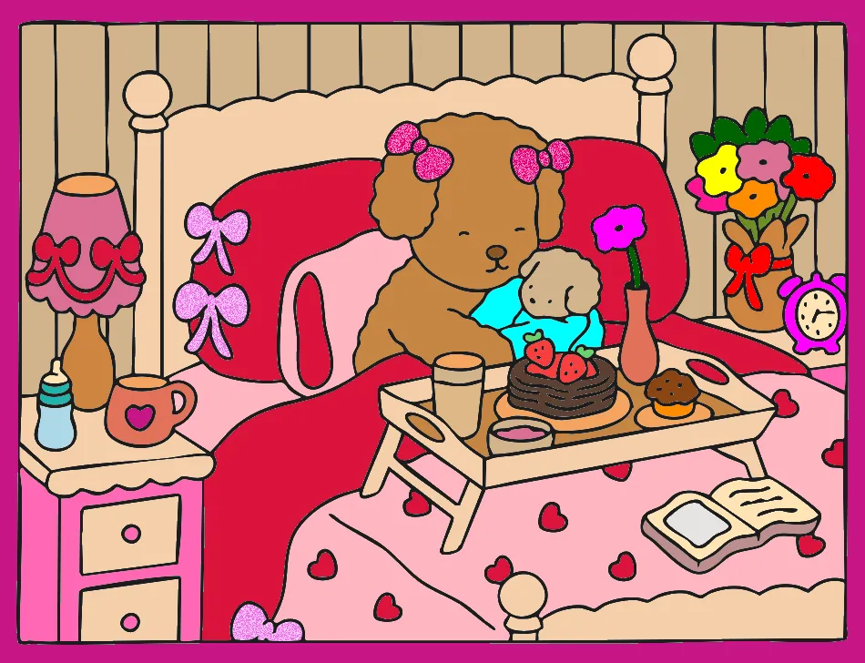 Tons de rosa – Desenho Colorido Online - Imagem Destacada