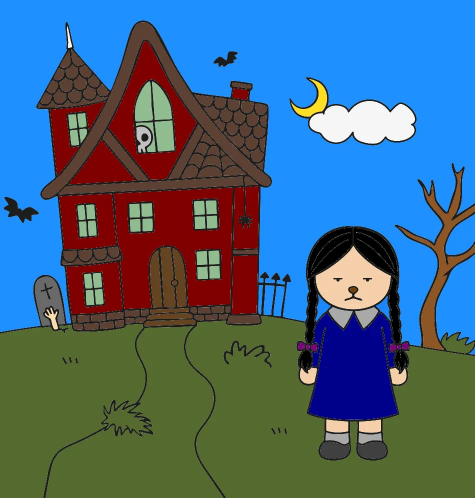 “wandinha” by matteus – Desenho Colorido Online - Imagem Destacada