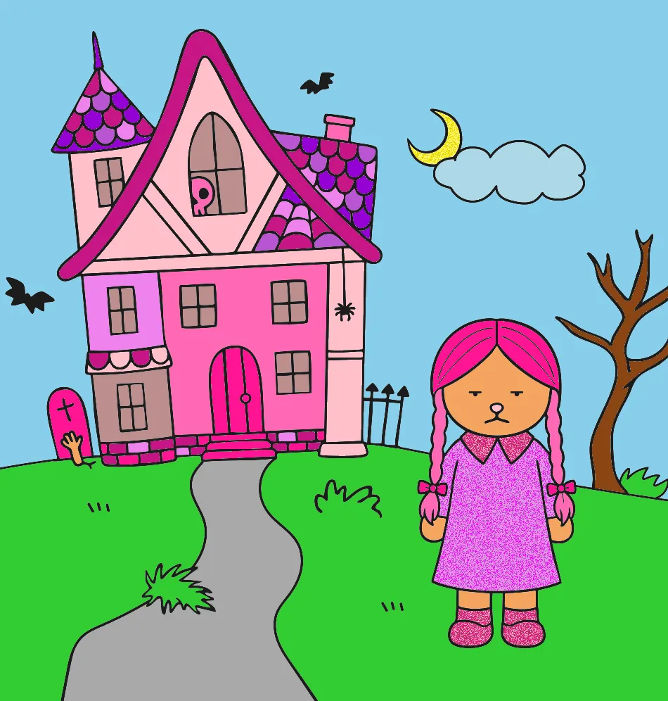 wandinha do outro mundo – Desenho Colorido Online - Imagem Destacada