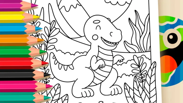 Desenho para colorir Colorir Dinossauro Online - Tiranossauro Rex - Divirta-se Grátis!