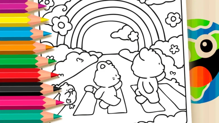 Desenho para colorir Colorir Ursinhos na Faixa de Pedestres Online - Divirta-se Grátis!