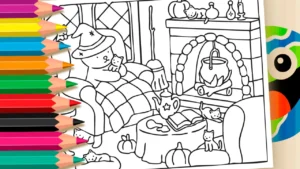 Desenho para colorir Gatos do Halloween de Bobbie Goods - Página de Colorir Online