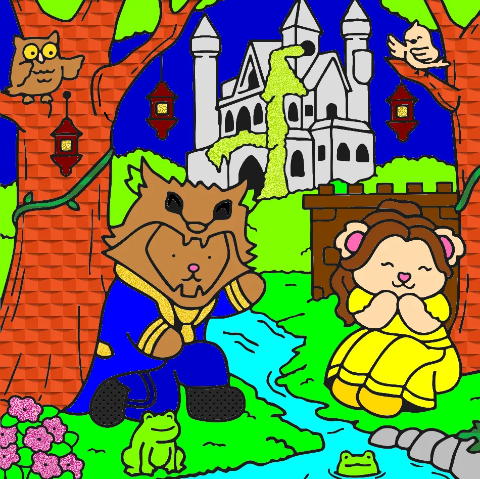 a bela e a fera – Desenho Colorido Online para Pintar e Imprimir | Jogo de Colorir Grátis no Mundo dos Jogos - Imagem Destacada