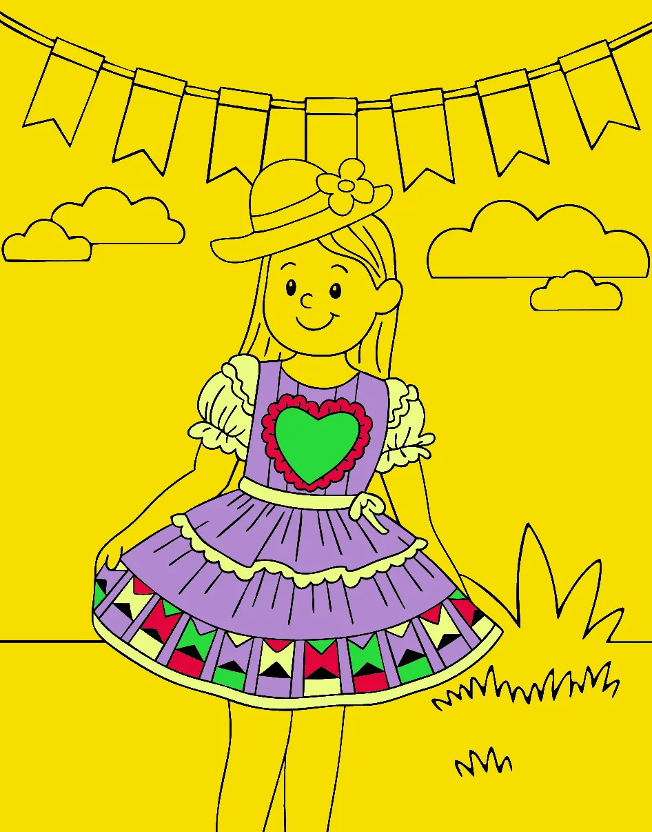 ANA CAROLINA NA FESTA – Desenho Colorido Online para Pintar e Imprimir | Jogo de Colorir Grátis no Mundo dos Jogos - Imagem Destacada