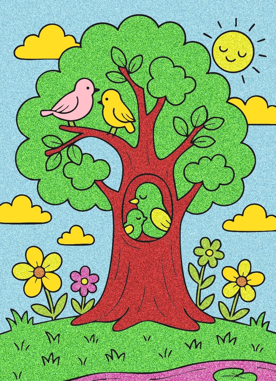 bosque feliz – Desenho Colorido Online - Imagem Destacada