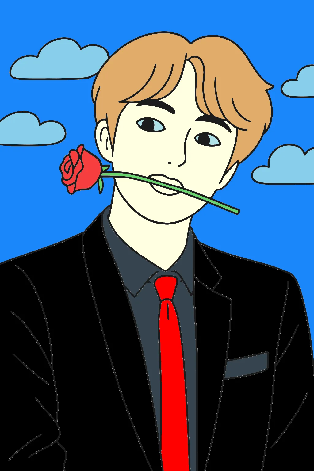 bts de terno – Desenho Colorido Online - Imagem Destacada