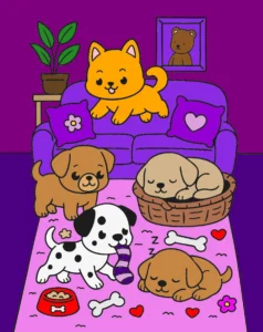 cachorros fofos e um gato fofo 1759519218