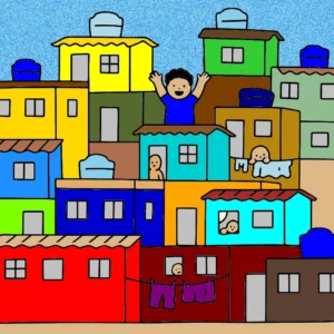 casas coloridas – Desenho Colorido Online para Pintar e Imprimir | Jogo de Colorir Grátis no Mundo dos Jogos