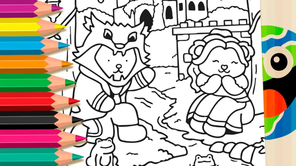 Colorir A Bela e a Fera Estilo Fofo Online – Divirta-se Grátis!