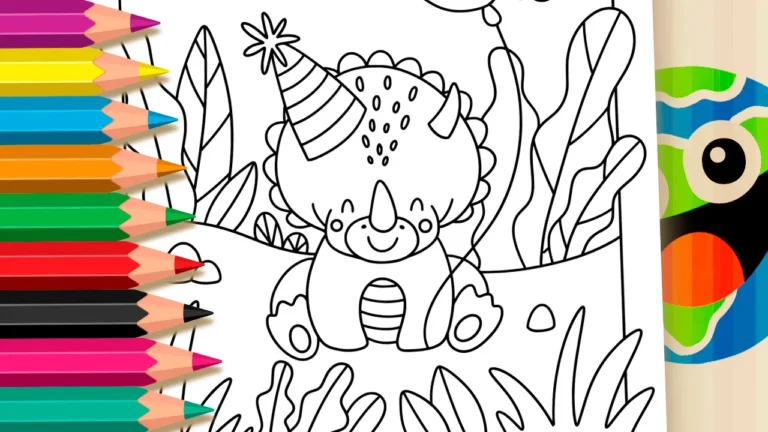 Desenho para colorir Colorir Dinossauro Online - Triceratops - Divirta-se Grátis!