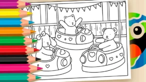 Desenho para colorir Colorir Desenho Kawaii Carrinho Bate-Bate Online - Divirta-se Grátis!