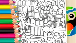 Desenho para colorir Colorir Desenho Kawaii Online - Desenho de Livraria Grátis!