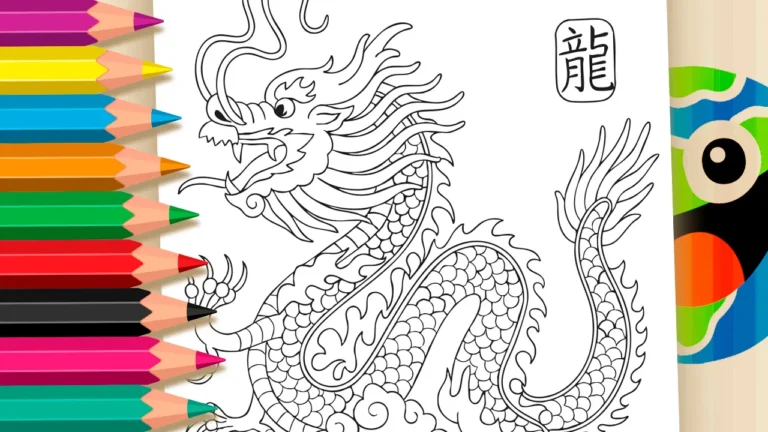 Desenho para colorir Dragão Chinês para Colorir: A Força de uma Cultura Milenar