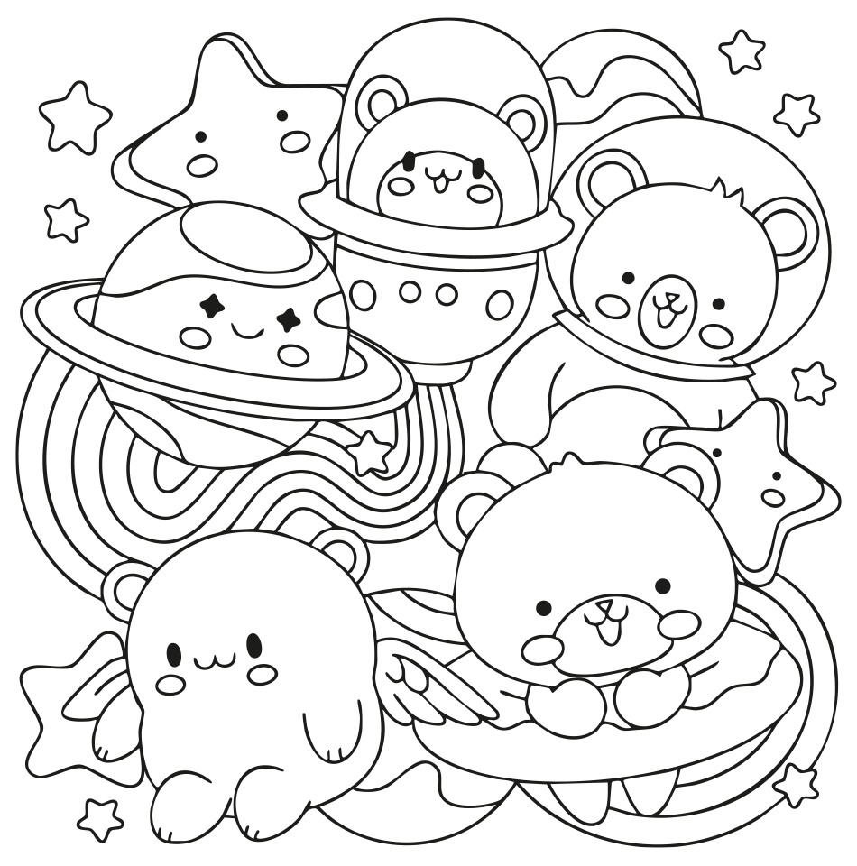 Desenho de Espaço Fofo - Pinte no Site ou Imprimir para imprimir e colorir - PDF grátis para pessoas de todas as idades