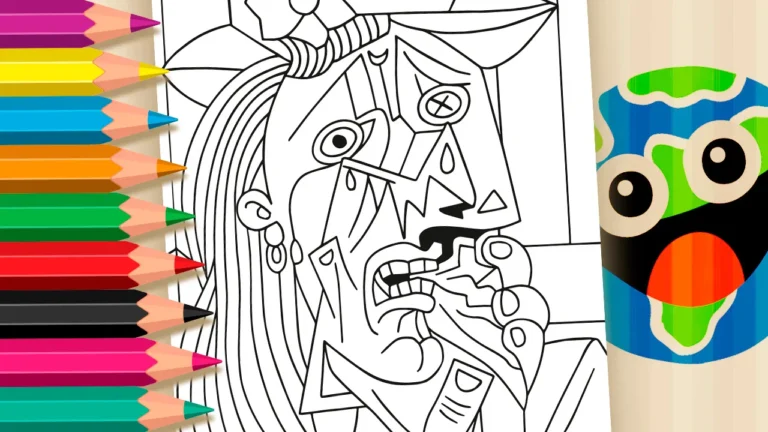 Desenho para colorir Colorir Picasso: A Mulher que Chora Online - Divirta-se Grátis!