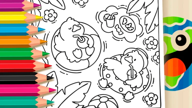 Desenho para colorir Colorir Patos no Lago Online - Divirta-se Grátis!
