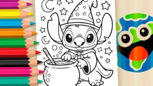 Desenho para colorir Colorir Stitch Halloween Online Grátis | Desenhos para Colorir