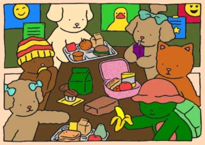 comendo no intervalo – Desenho Colorido Online para Pintar e Imprimir | Jogo de Colorir Grátis no Mundo dos Jogos