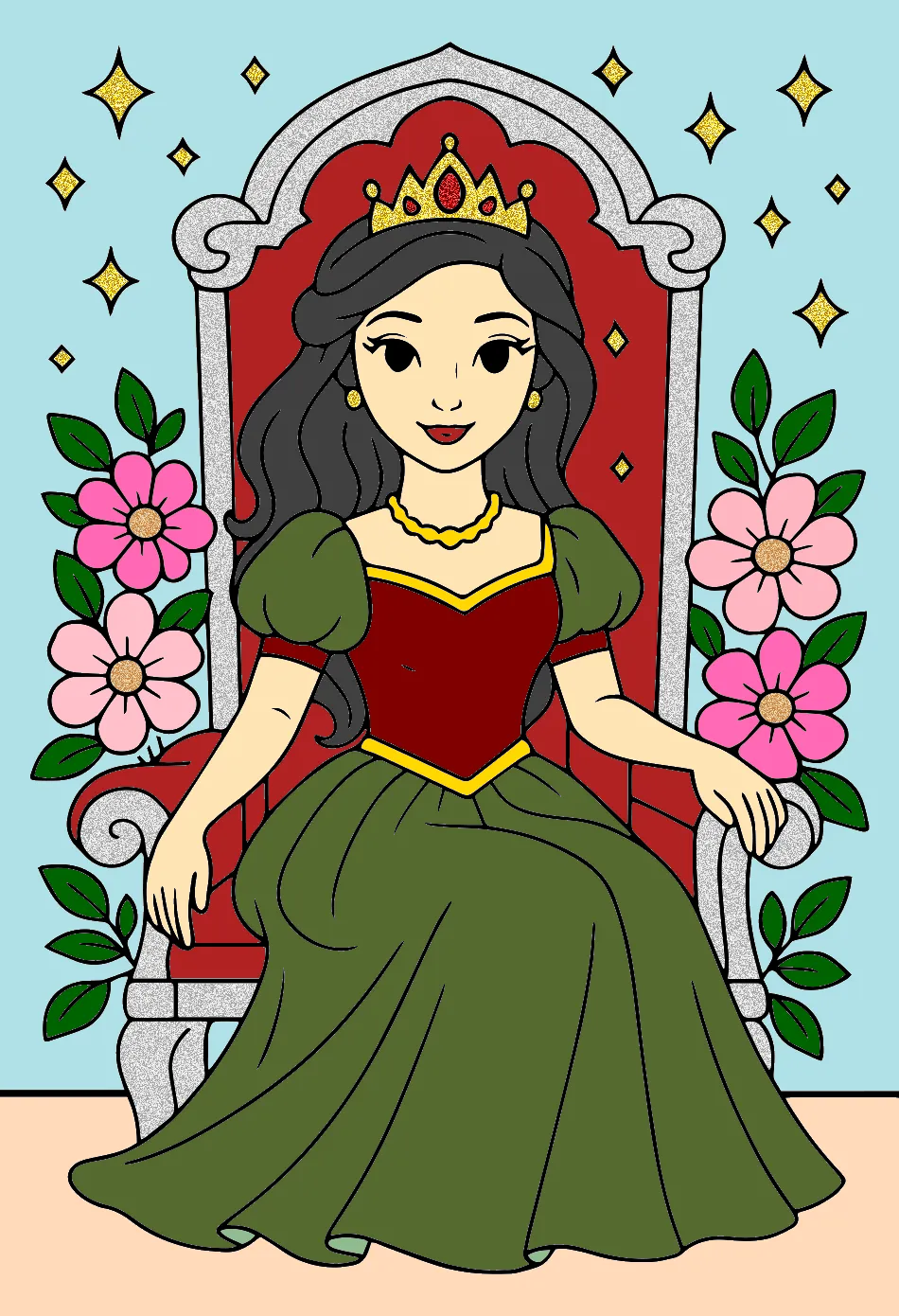 Descanso de Princesa – Desenho Colorido Online - Imagem Destacada