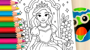 Desenho para colorir Desenho de Princesa Bonita para Colorir Online