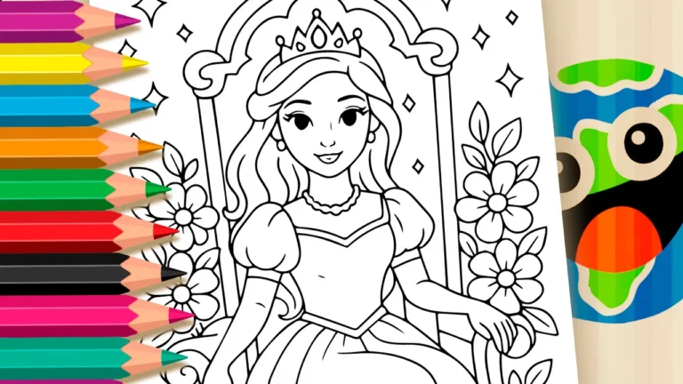 Desenho para colorir Desenho de Princesa Bonita para Colorir