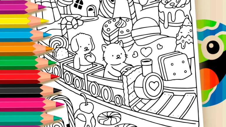 Desenho para colorir Mundo Doce de Desenho Kawaii para Colorir