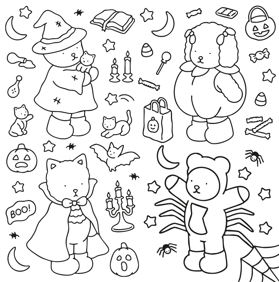 Desenho de Kawaii Fantasias de Halloween - Pinte no Site ou Imprimir para imprimir e colorir - PDF grátis para pessoas de todas as idades