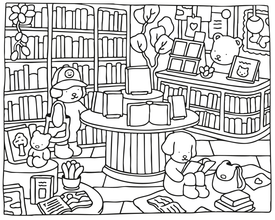 Desenho de Colorir Kawaii - Livraria para imprimir e colorir - PDF grátis para pessoas de todas as idades