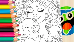 Desenho para colorir Meu Amor Pelo Meu Cachorrinho para Colorir Online
