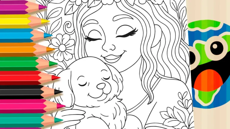 Desenho para colorir Meu Amor Pelo Meu Cachorrinho para Colorir