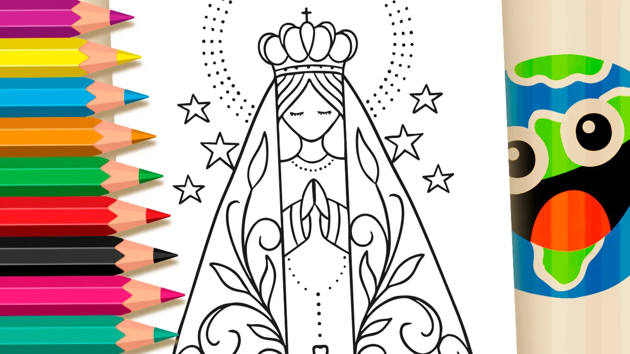 Desenho de Nossa Senhora Aparecida para Colorir Online