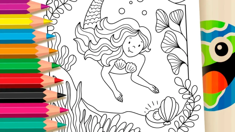 Desenho para colorir Desenho para Colorir Sereia e a Pérola - Pinte no Site ou Imprimir Grátis!