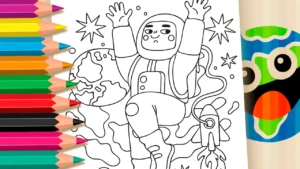 Desenho para colorir Desenho para Colorir Astronauta Fofo - Pinte no Site ou Imprimir Grátis!