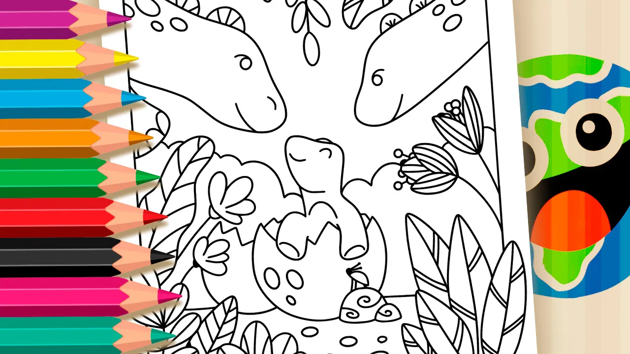 Desenho para Colorir Bebê Dinossauro Nascendo – Pinte no Site ou Imprimir Grátis!