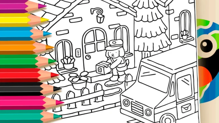 Desenho para colorir Desenho para Colorir Desenho Kawaii Correio do Amor - Pinte no Site ou Imprimir Grátis!