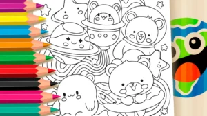 Desenho para colorir Desenho para Colorir Espaço Fofo - Pinte no Site ou Imprimir Grátis!