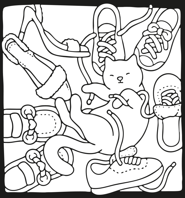 Desenho de Gato com Calçados - Pinte no Site ou Imprimir para imprimir e colorir - PDF grátis para pessoas de todas as idades